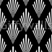 Monochromes Tapetenmuster mit Art-déco-Fächern