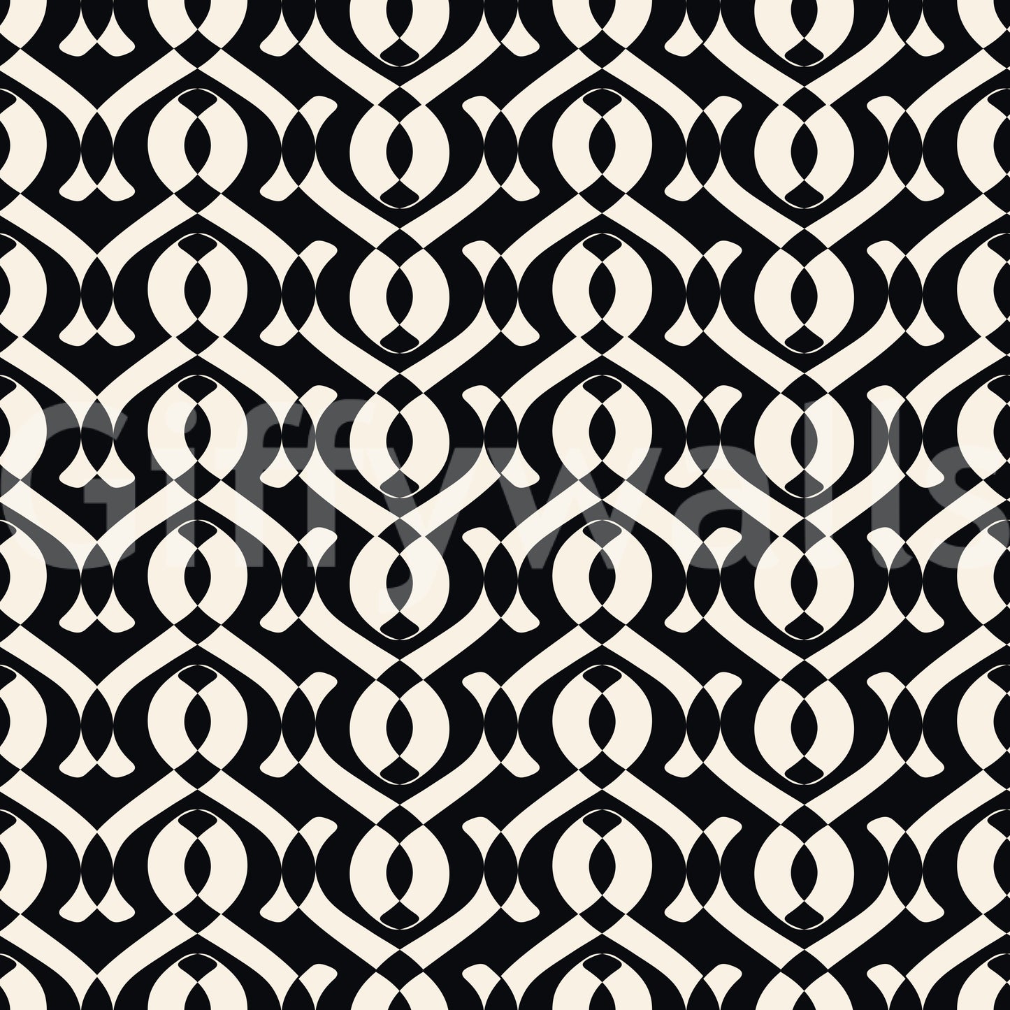 Papel pintado de curvas monocromáticas entrelazadas