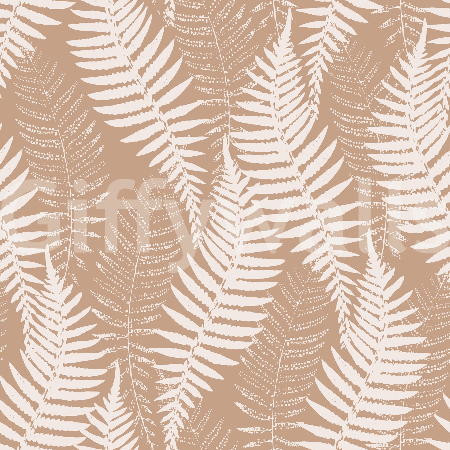Rustieke botanische wandbekleding met silhouet van varens
