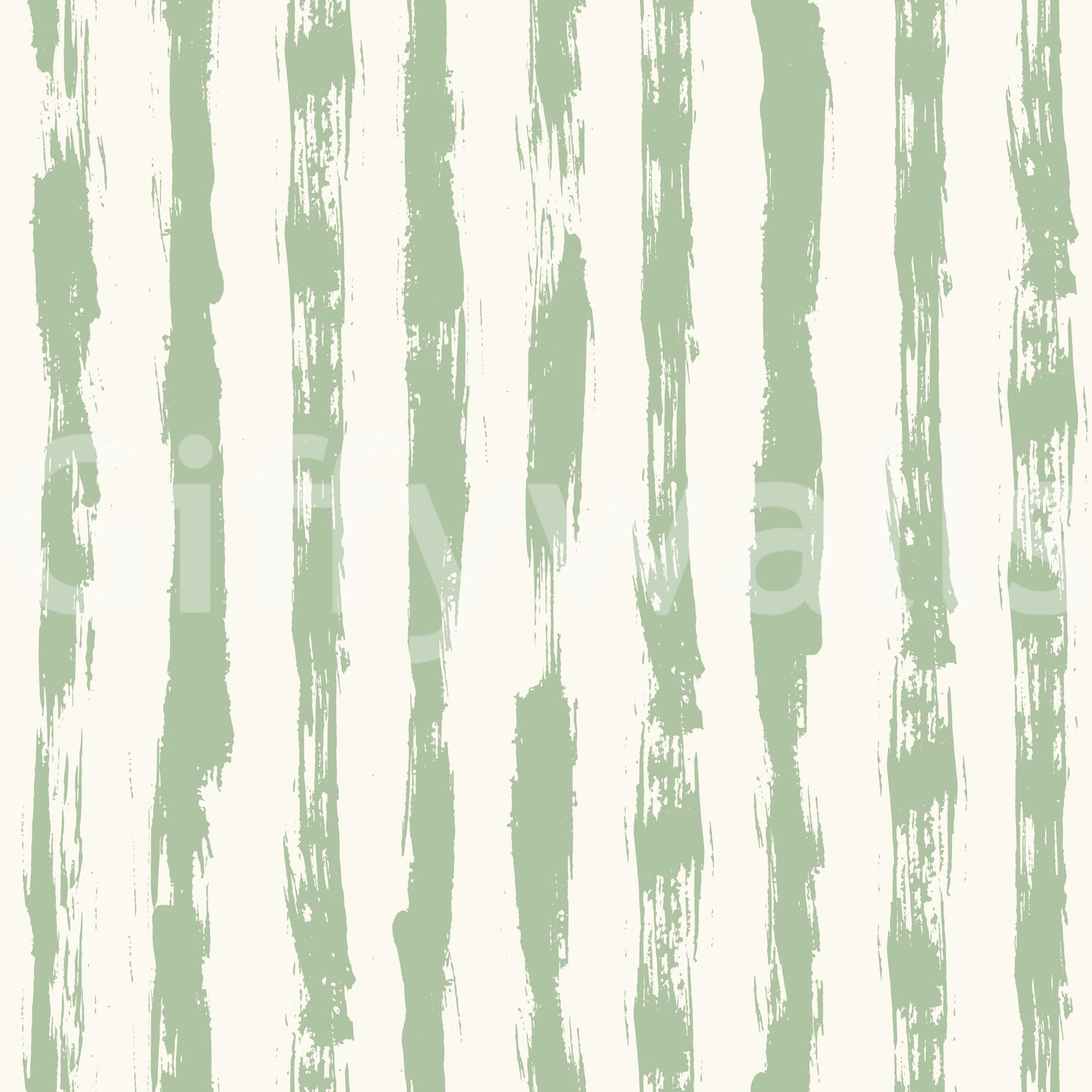 Papel de parede com riscas verticais em pinceladas verde-sálvia