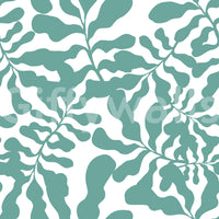 Salbeigrüne Tapete mit botanischem Blätterzweig-Muster