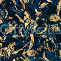 Midnight Flora Brushwork-Tapete