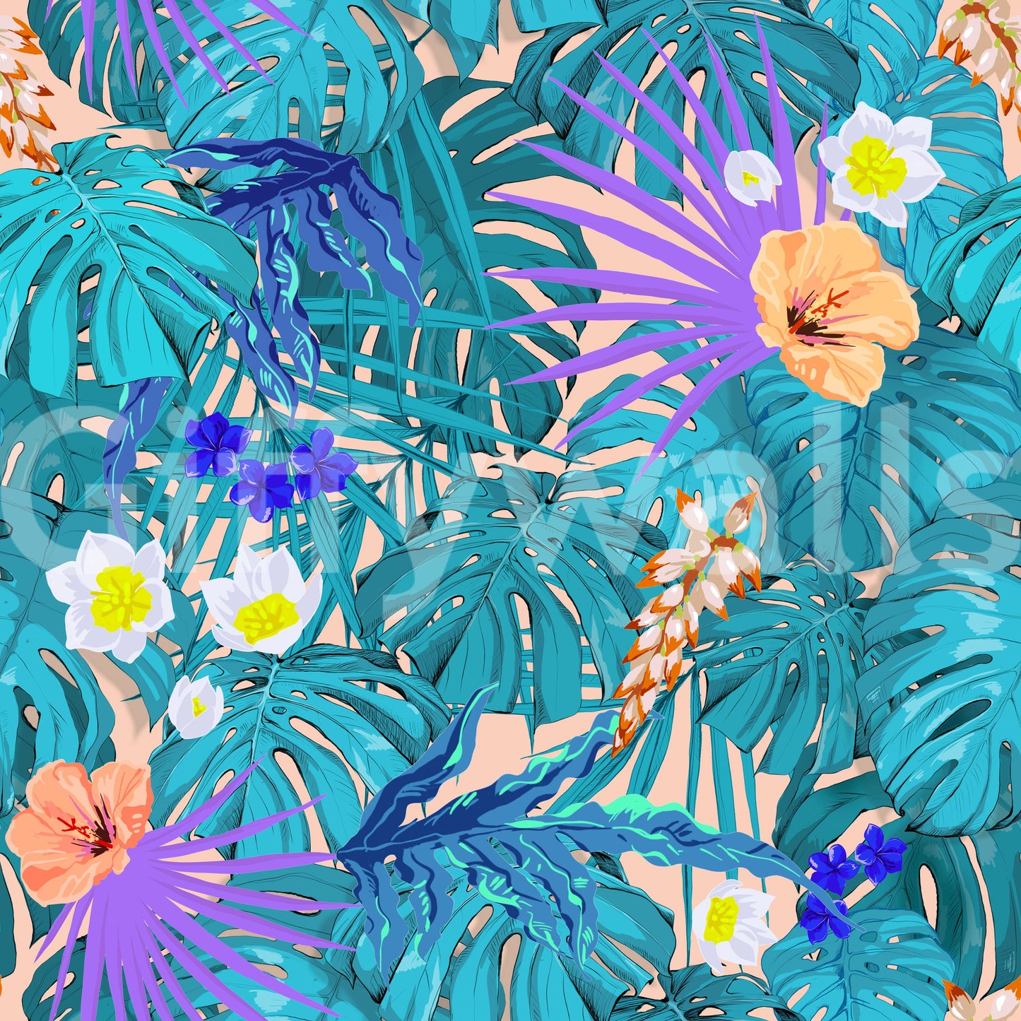 Tapete „Tropical Jungle Bloom“