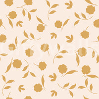 Papier peint minimaliste à brins floraux dorés