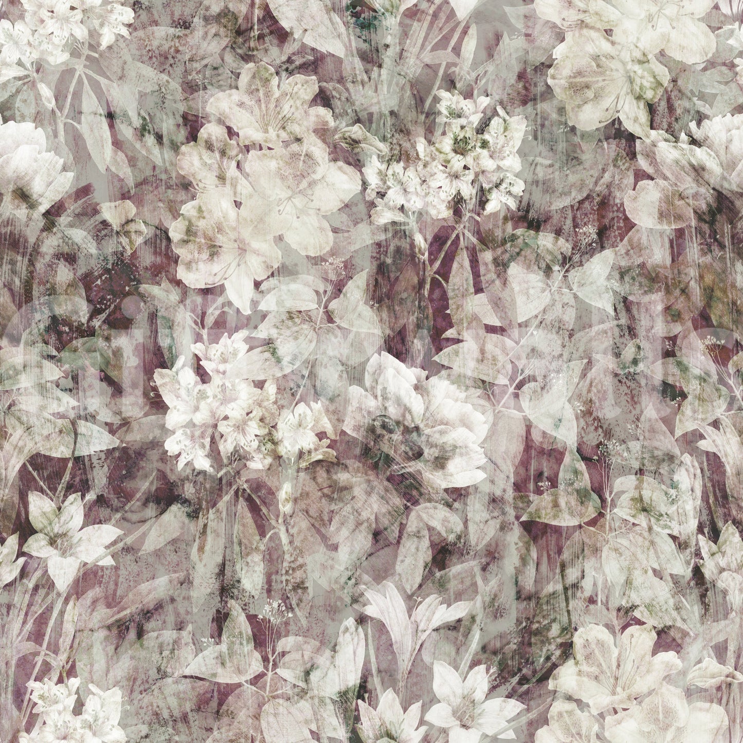 Ethereal Botanical Distressed Garden Wallpaper⁠