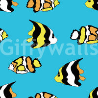 Tropical Fish Playful Ocean Pattern Wallpaper⁠
