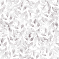 Muted Grey Botanical Foliage Wallpaper⁠