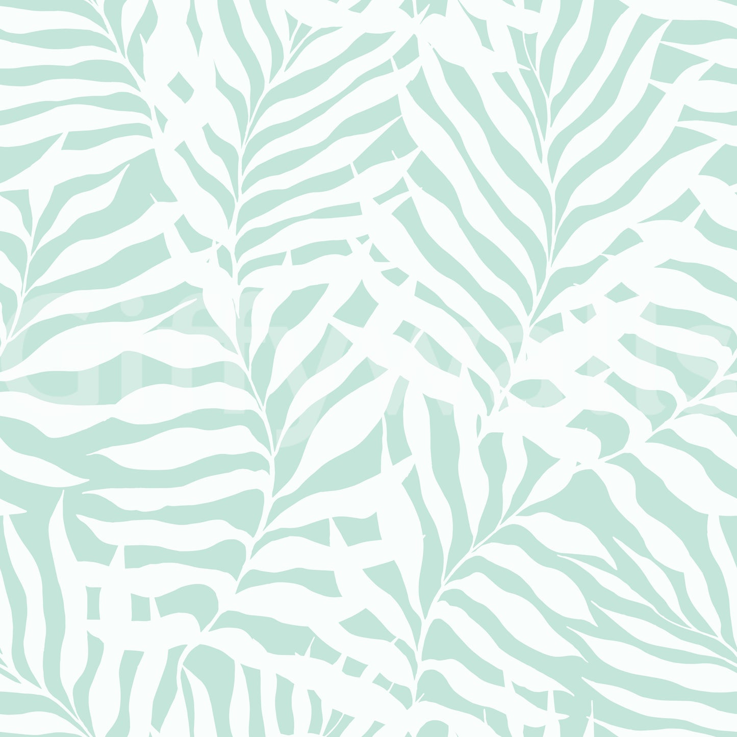 Soft Mint Tropical Fern Leaves Wallpaper⁠