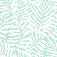 Soft Mint Tropical Fern Leaves Wallpaper⁠