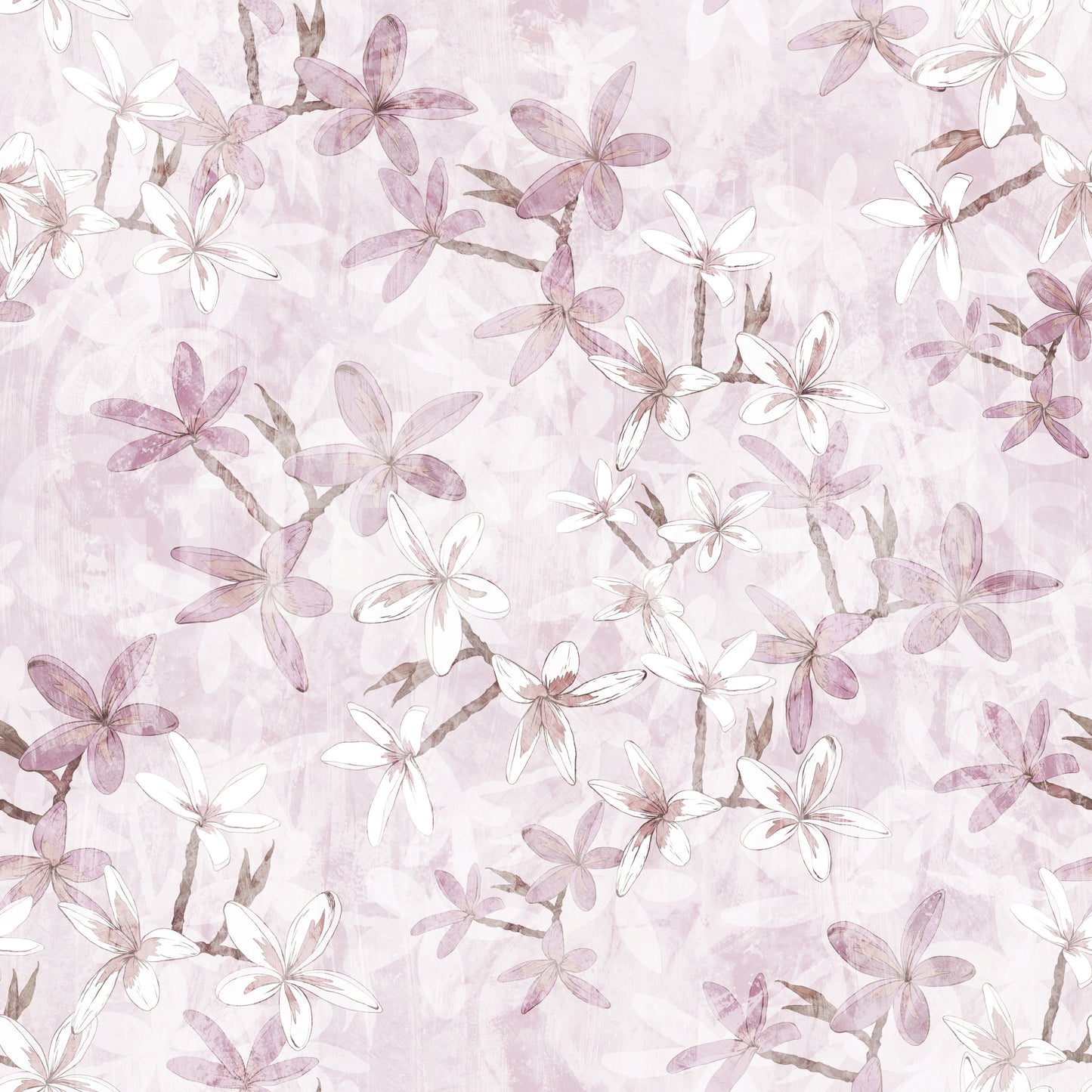 Papier peint « Pétales flottants rose poudré »