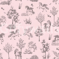 Betoverd eenhoornbos in blushbeige behang afdrukken