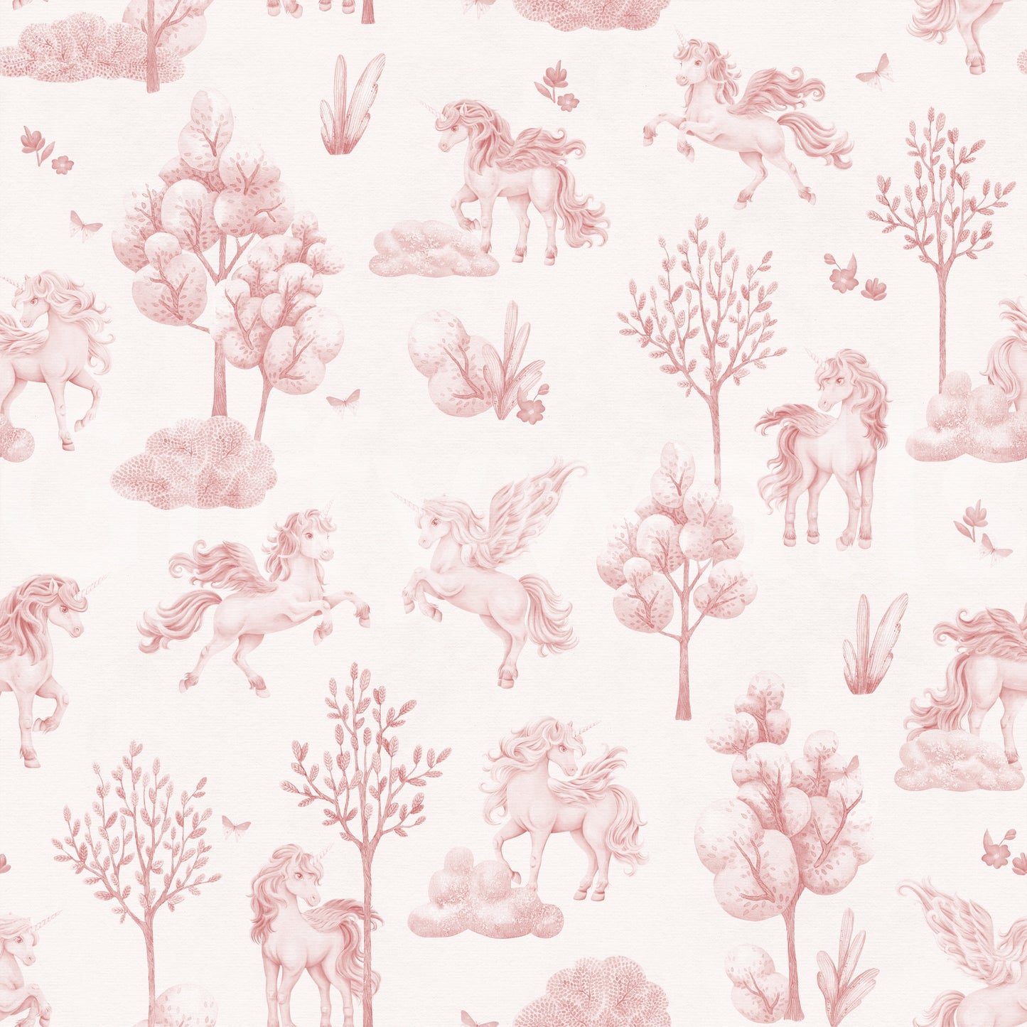 Betoverde blush-eenhoornweidebehangpaneel