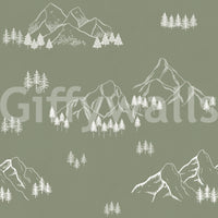 Minimalistisch behang met Alpenpieken