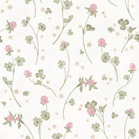 Botanische illustratiewandbekleding met weideklaver