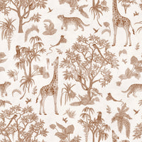 Carta da parati Toile monocromatica con fauna selvatica della giungla