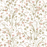 Botanische Tapete mit Wildblumen-Illustration einer Wiese