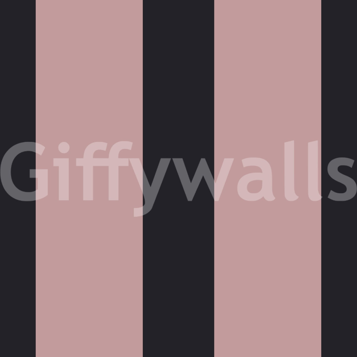 Papel pintado de rayas en gris carbón y rosa empolvado