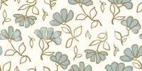 Minimalist Soft Blue Floral Line Art Wallpaper⁠
