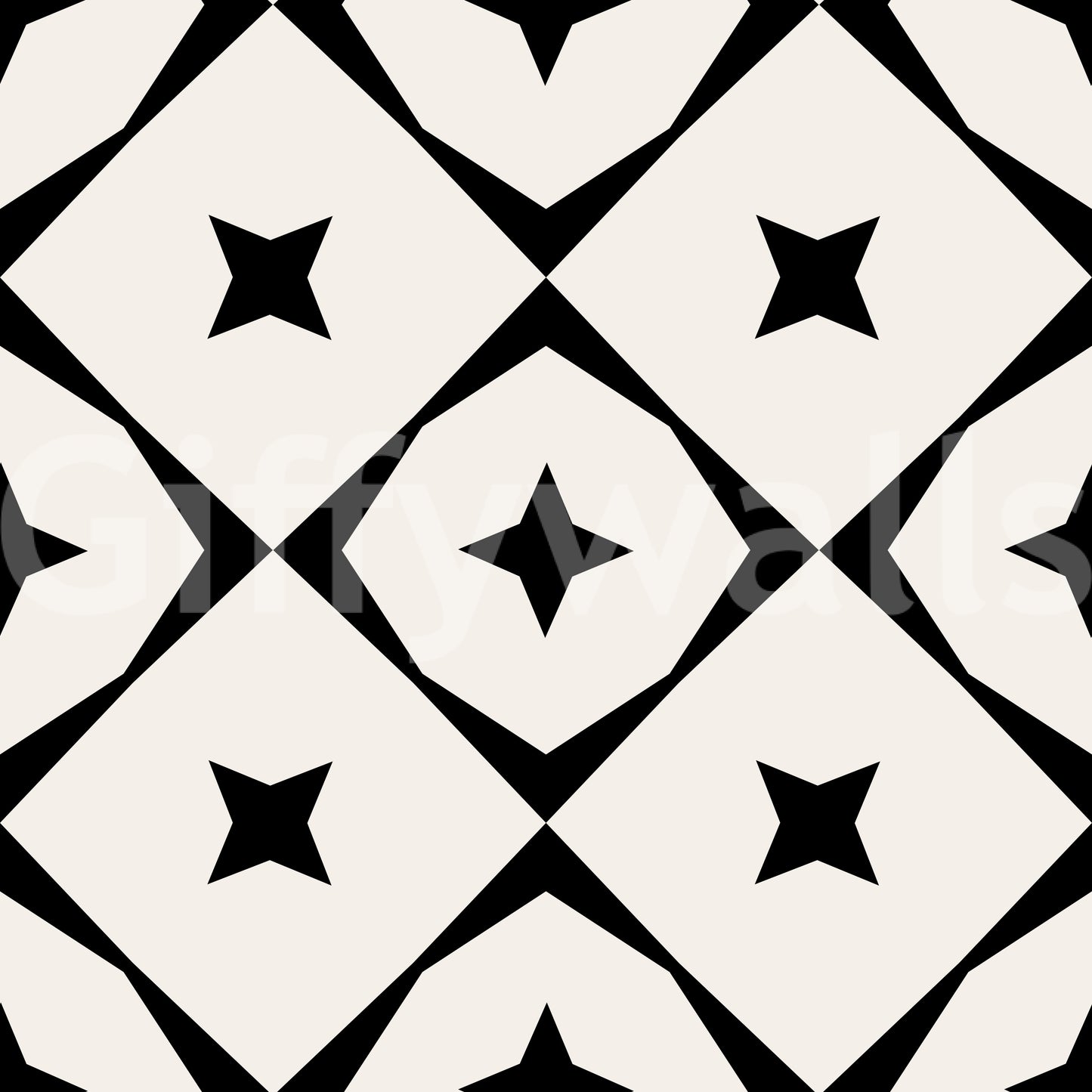 Monochrome geometrisches Sternengitter-Tapetenmuster