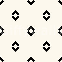 Minimalistyczna czarno-biała tapeta z geometryczną siatką diamentów