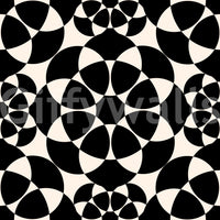 Carta da parati geometrica monocromatica con griglia di cerchi