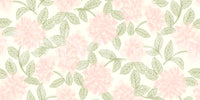 Blush Bloom botanisk skitsetapet