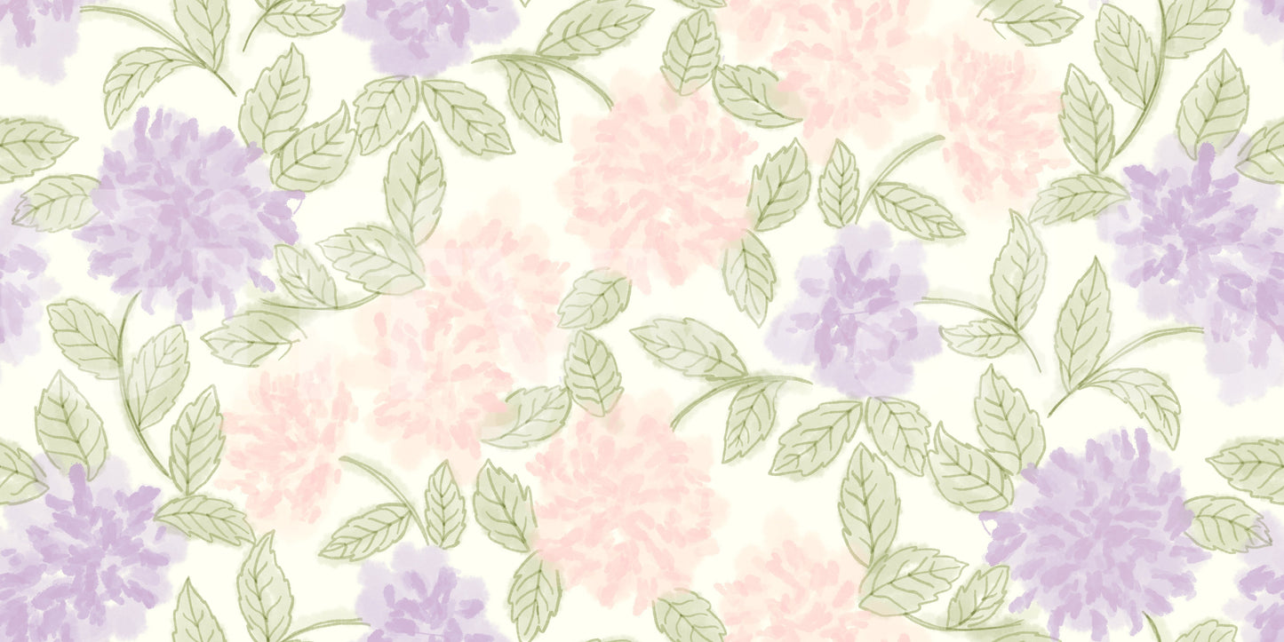 Soft Watercolor Hydrangea Garden Wallpaper⁠