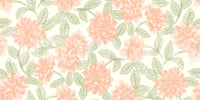 Minimalist Botanical Sage and Peach Garden Wallpaper⁠