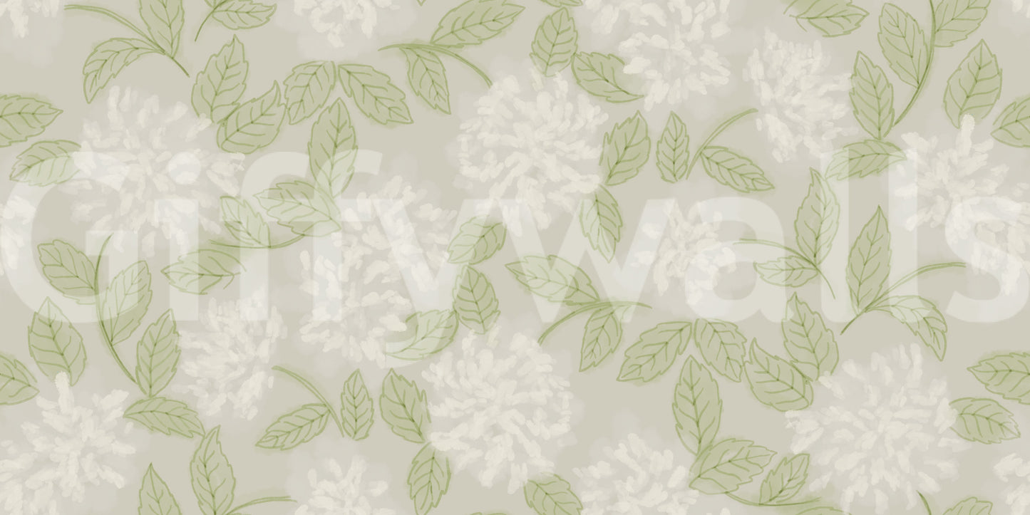 Ethereal Botanical White Bloom Wallpaper⁠