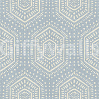 Boho Painted – abstrakte Mudcloth-sekskanter med etnisk geometrisk mønster i franskblå tapet