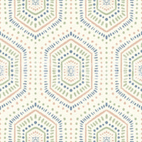 Boho-malede sekskanter – abstrakt mudcloth-inspireret, tribalistisk geometrisk mønster, grandmillennial-tapet