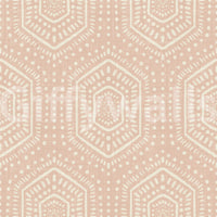 Boho Painted - Abstract Mudcloth Hexagons Tribal Geometric Pattern Cinnamon Tea Wallpaper⁠