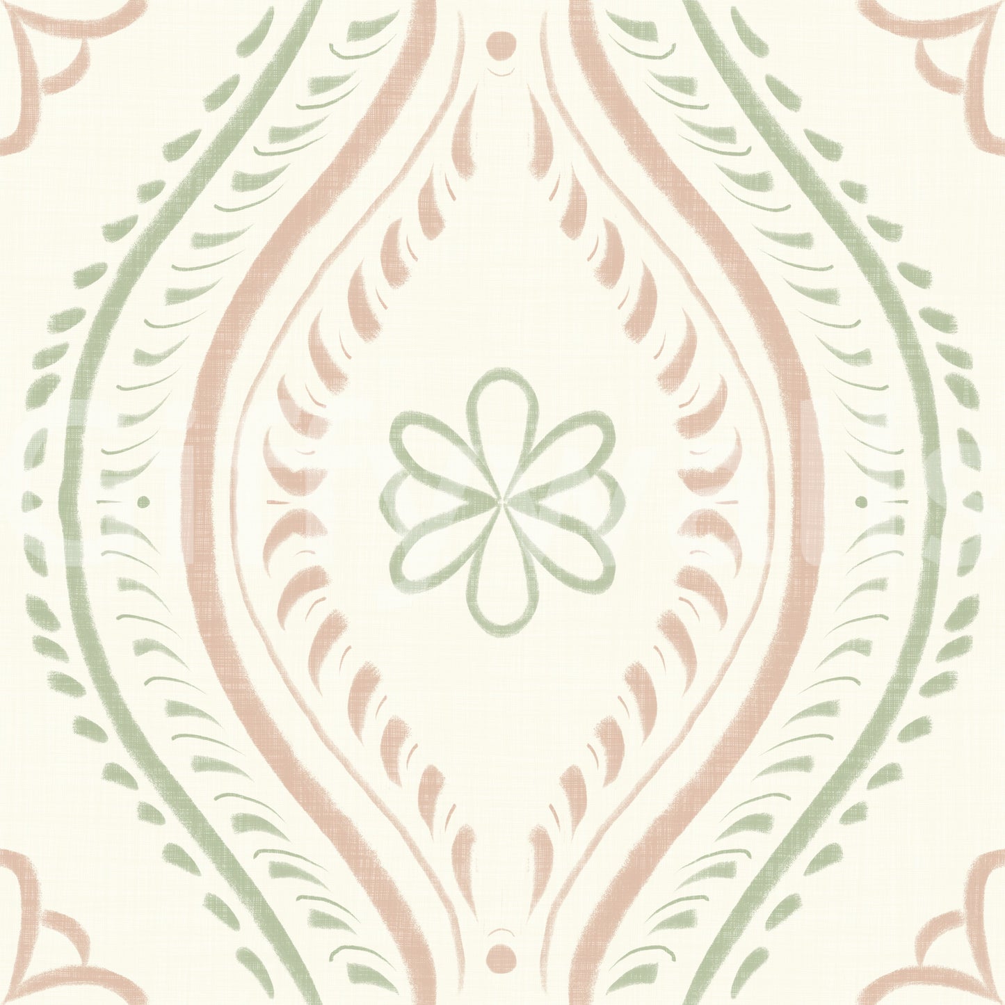 Falmet Ogee-damask – klassisk grandmillennial-tapet