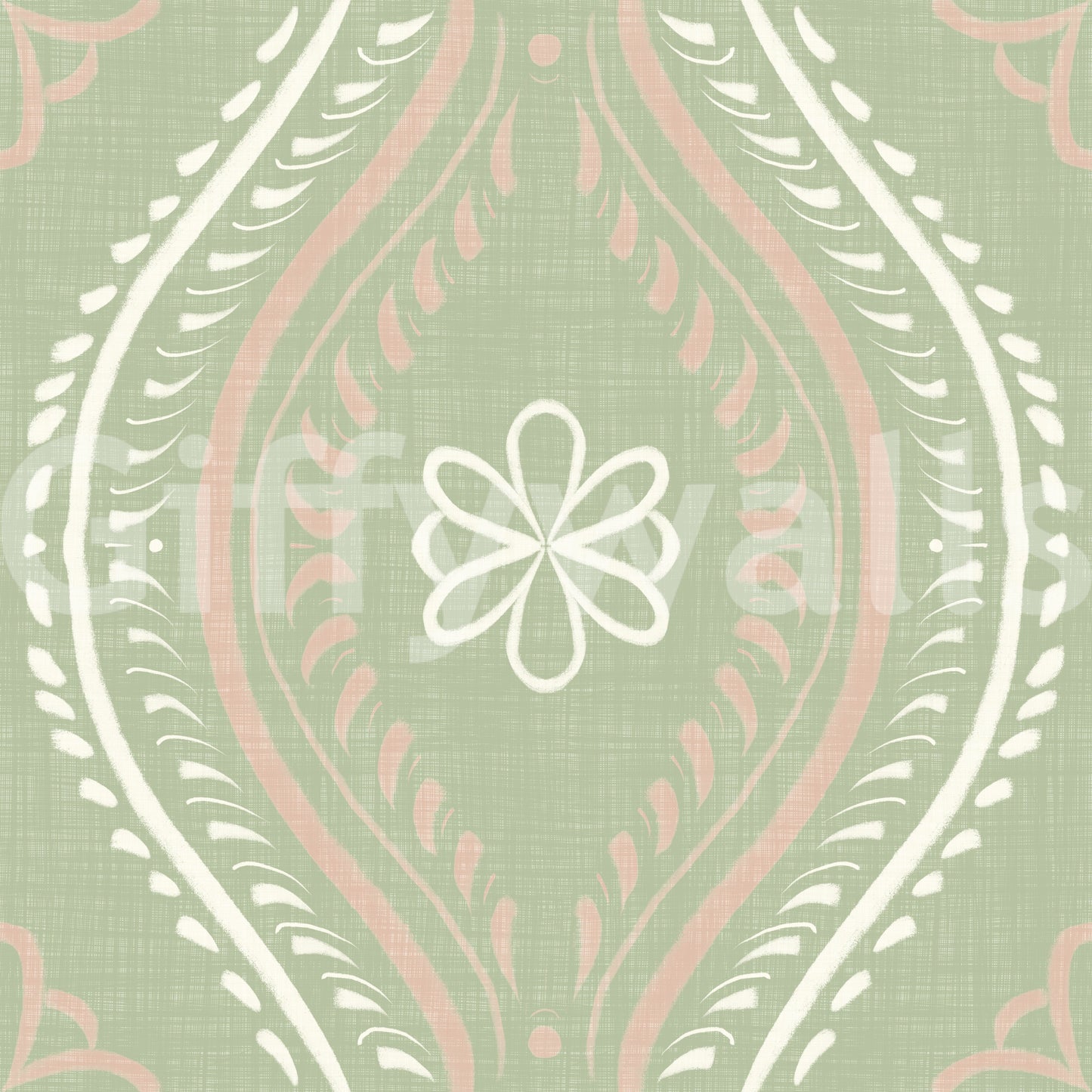 Faded Ogee Damask - Timeless Grandmillennial Wallpaper⁠