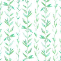 Papier peint panoramique vertical « Liane de fougères à l’aquarelle »
