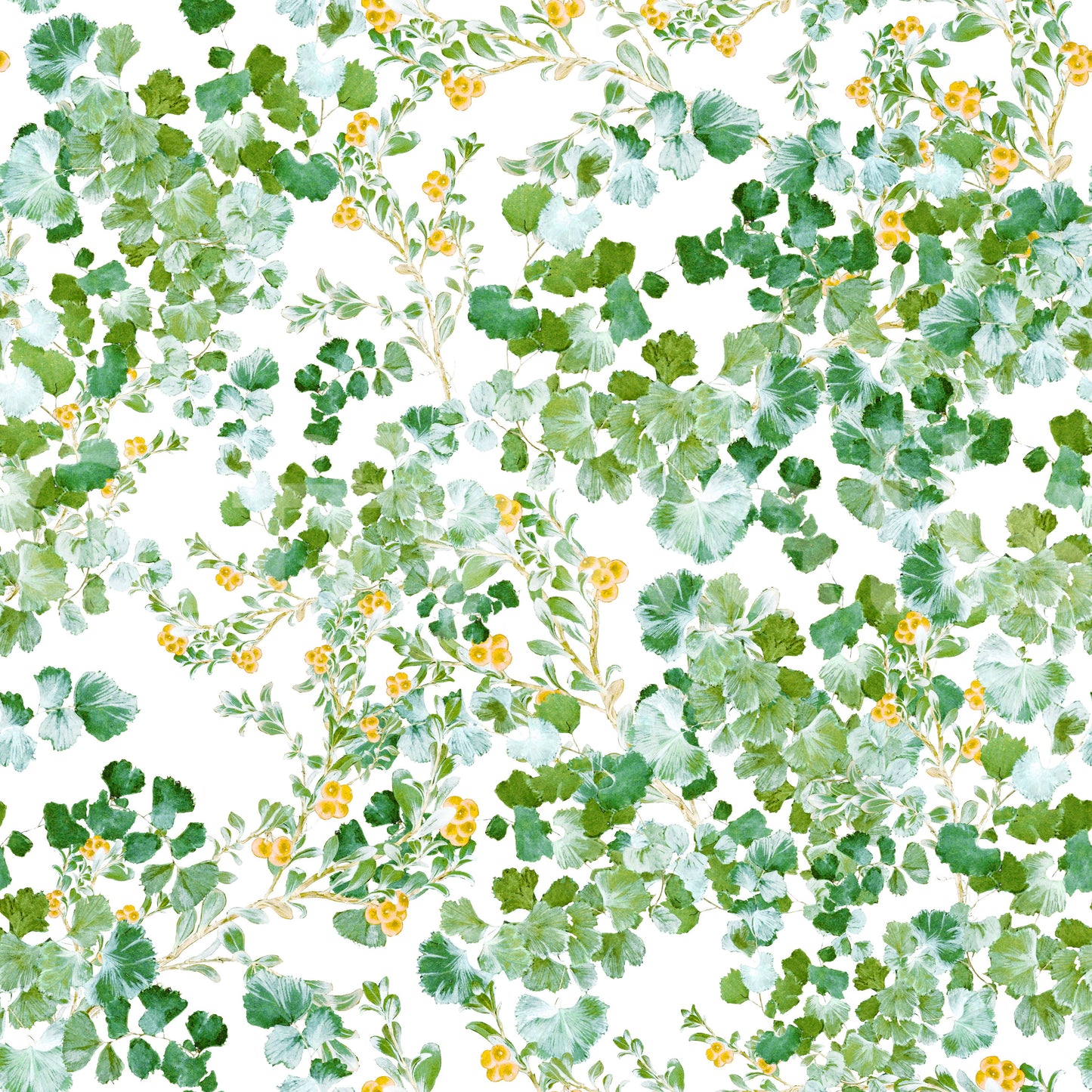 Verdant Woodland Foliage and Berries Wallpaper⁠