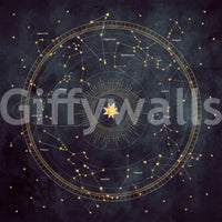 Indigo Astro Wheel Wall Mural