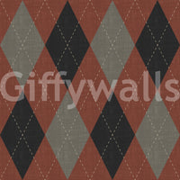 Winter Heritage – Argyle-Harlekin-Klassisches-Rautenmuster-Tapete – Tiefer, kräftiger Farbton