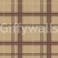 Winterliches Erbe – Fensterkaro-Tartan-Karomuster – Tapete in warmem Erdton