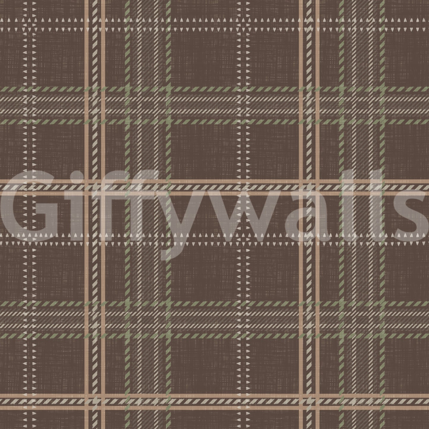 Winter Heritage – Karierter Tartan im Fensterscheibenmuster – Tapete in sanftem Taupe-Mix