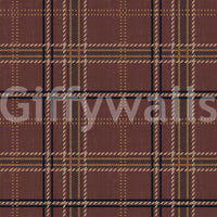 Winter Heritage – Karierter Tartan mit Fensterscheibenmuster – Tapete in dunklem, stimmungsvollem Farbton