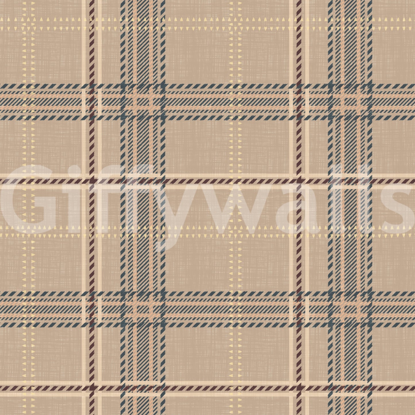 Héritage hivernal – Tartan à carreaux fenêtre – Papier peint bleu indigo vif