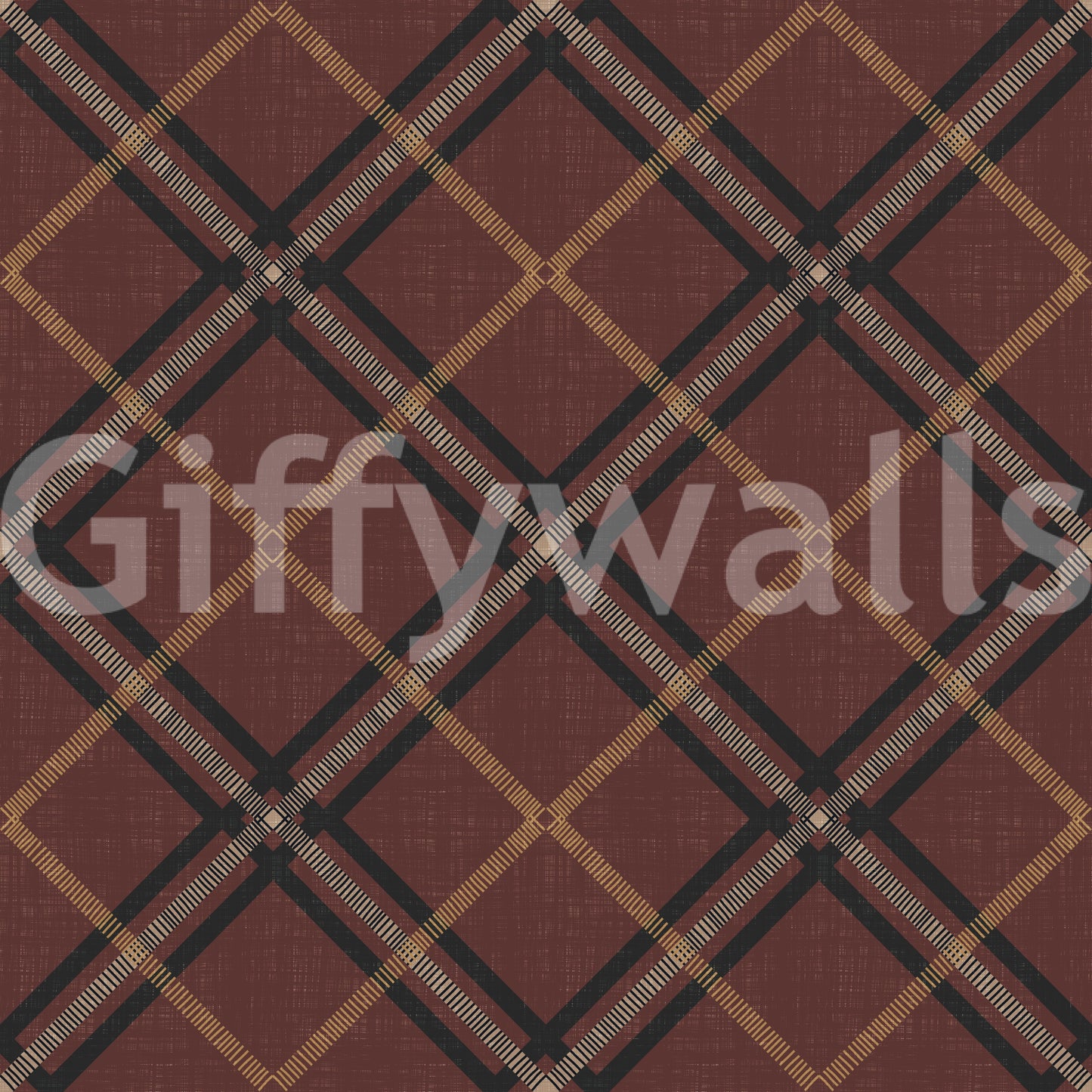Héritage hivernal – Treillis tartan à carreaux quadrillés – Mélange sombre et mystérieux de papiers peints