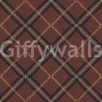 Héritage hivernal – Treillis tartan à carreaux quadrillés – Mélange sombre et mystérieux de papiers peints