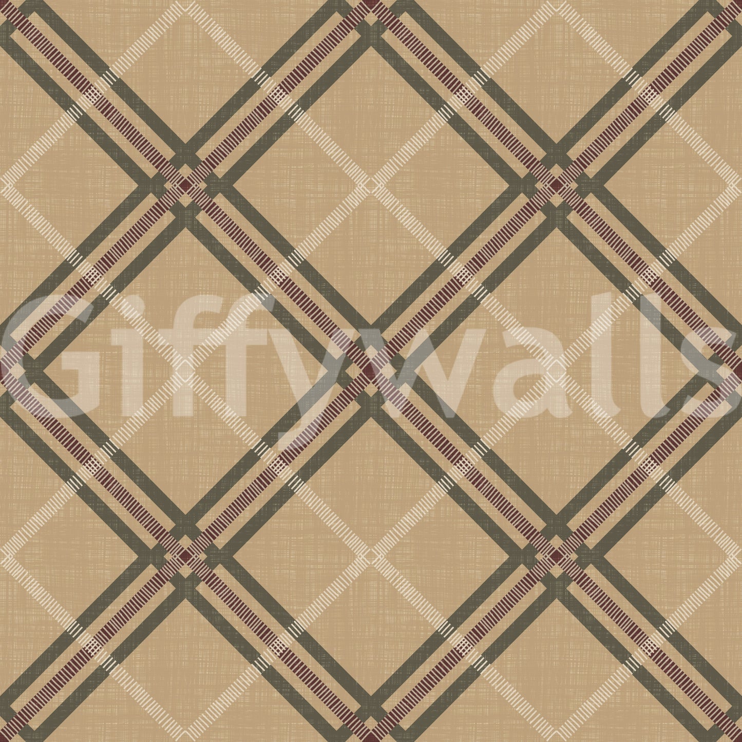 Héritage hivernal – Papier peint à carreaux tartan en treillis quadrillé, aux tons chauds et riches