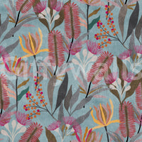 Australische Wildblumenwiese – blaue Tapete