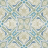 Papel tapiz floral fluido Azure