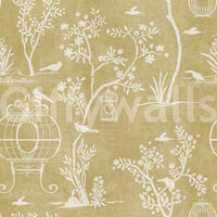 Chinoiserie-Garten mit Vogelkäfig-Tapete