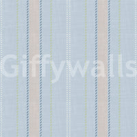Heritager Ticking Stripes - Carta da parati con texture di lino blu francese vintage e rosa cipria