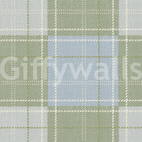 Heritage Plaid – Tartan-ruudullinen pellava – Niitynvihreä ja sininen tapetti